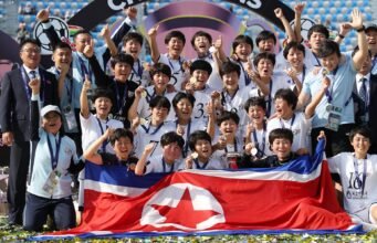 Korea Utara mengumumkan kemenangan dalam sepak bola wanita tetapi tidak menyebutkan stadion Korea Selatan