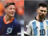Lionel Messi mengawasi skuad Piala Dunia Belanda dengan saingannya pada tahun 2022 Wout Weghorst.