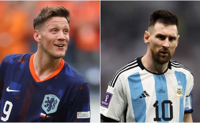 Lionel Messi mengawasi skuad Piala Dunia Belanda dengan saingannya pada