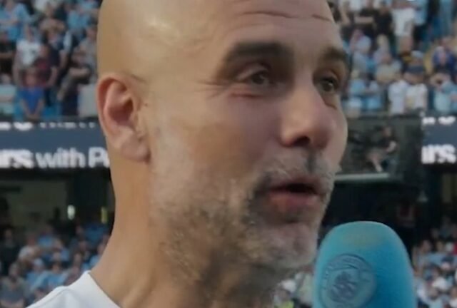 Pep Guardiola berbicara kepada penggemar Manchester City setelah pertandingan terakhir