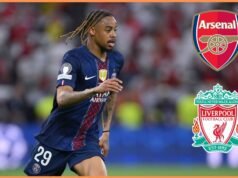 Transfer Bradley Barcola ke Arsenal atau Liverpool akan menelan biaya 130 juta euro