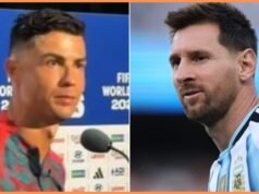 Reaksi Cristiano Ronaldo saat ditanya soal Lionel Messi