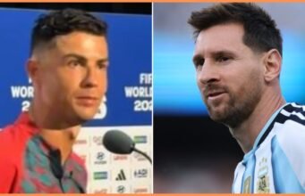 Reaksi Cristiano Ronaldo saat ditanya soal Lionel Messi