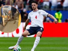 Kekhawatiran cedera Declan Rice muncul setelah hasil imbang Inggris saat bintang Arsenal terlihat pincang