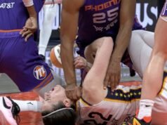 Alyssa menerima skorsing setelah meninju leher Caitlin Clark