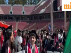 CEO Google dan Alumni Stanford Sundar Pichai Menghadapi Protes Mahasiswa di Upacara Pembukaan Universitas | Video