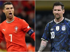 Cristiano Ronaldo mencetak rekor Piala Dunia yang tidak dapat ditandingi oleh Lionel Messi dengan mencetak gol di setiap turnamen yang diikutinya