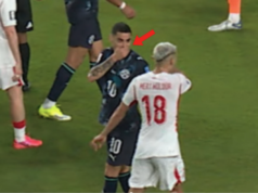 Miguel Almirón menjadi pemain pertama yang dikeluarkan dari lapangan berdasarkan aturan mulut ke mulut FIFA saat Paraguay mengalahkan Turki