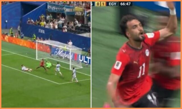 Mostafa Ziko mencetak gol untuk Mesir melawan Argentina