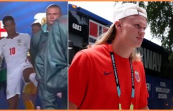 Jude Bellingham menendang Erling Haaland di terowongan