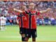 Andreas Schjelderup mencetak gol untuk Norwegia melawan Inggris