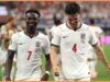 Bukayo Saka mencetak gol ketiga Inggris saat pertahanan Prancis runtuh