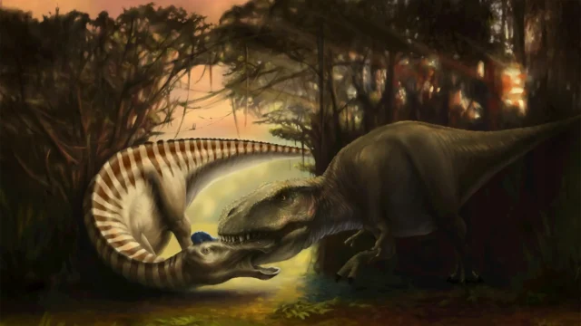 Fosil dinosaurus ini mengabadikan momen terakhir serangan T. rex