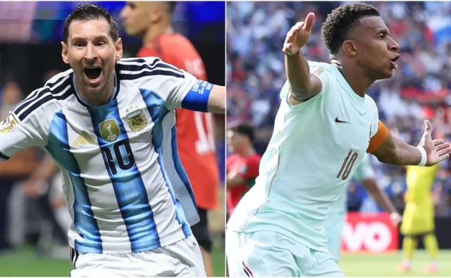 Lionel Messi dan Kylian Mbappé menampilkan penampilan yang sangat mirip