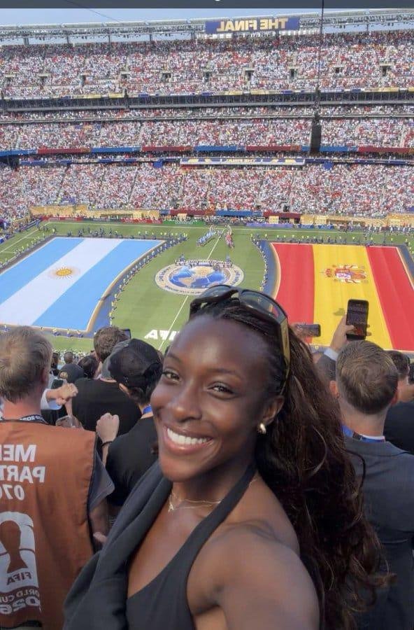Michelle Alozie menyaksikan final Piala Dunia FIFA 2026 menjelang WAFCON