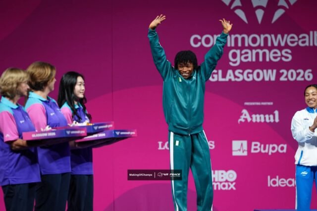 Ruth Nyong memenangkan medali perak saat tim Nigeria menjalani hari